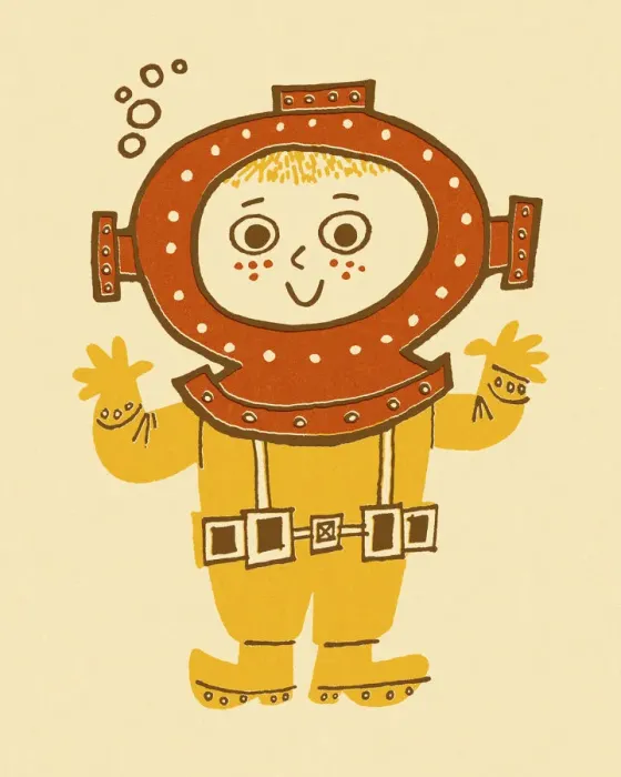 Framed Print : Boy Wearing Diving Helmet Framed Print : Boy Wearing Diving Helmet