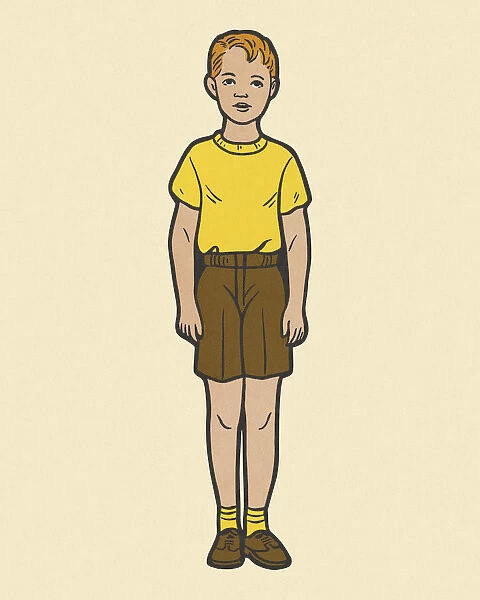 Boy Wearing Shorts and a T-Shirt