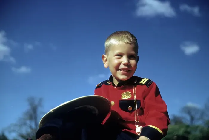 Framed Print : Boy Wears Canadian Mountie Uniform Framed Print : Boy Wears Canadian Mountie Uniform