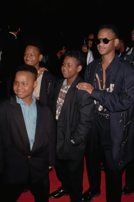 Framed Print : The Boys attend a red carpet event, circa 1990s Framed Print : The Boys attend a red carpet event, circa 1990s