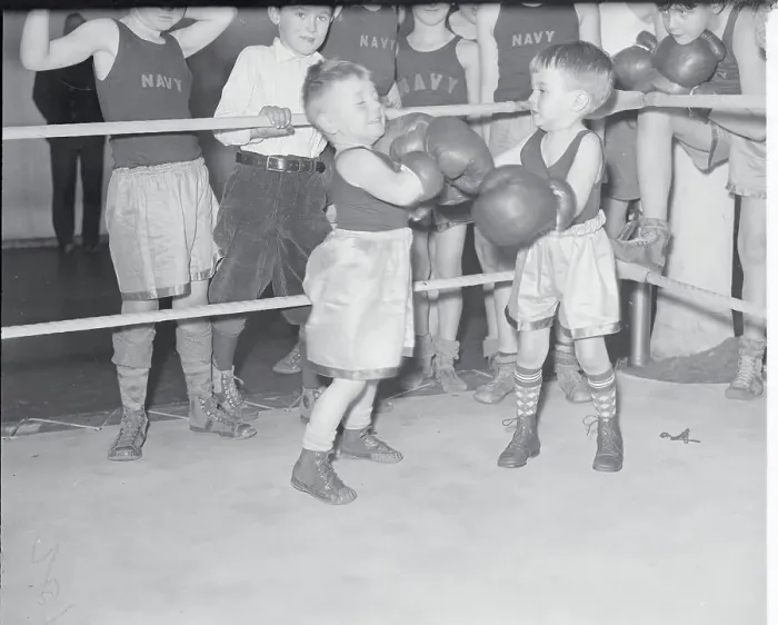 Framed Print : Boys Boxing at Naval Academy Program Framed Print : Boys Boxing at Naval Academy Program