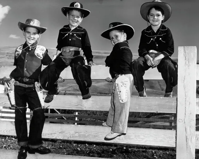 Framed Print : Boys Dressed as Cowboys Framed Print : Boys Dressed as Cowboys