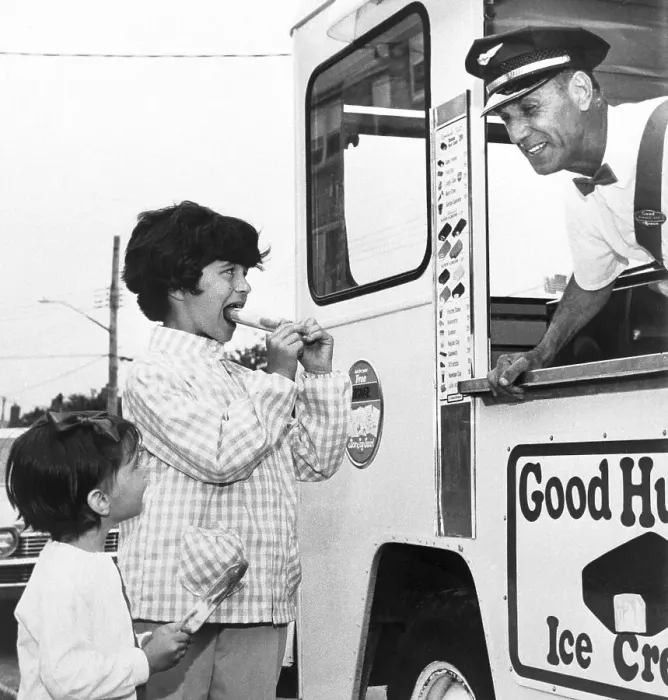 Framed Print : Two Boys Eating Ice Cream From Good Humor Man Framed Print : Two Boys Eating Ice Cream From Good Humor Man