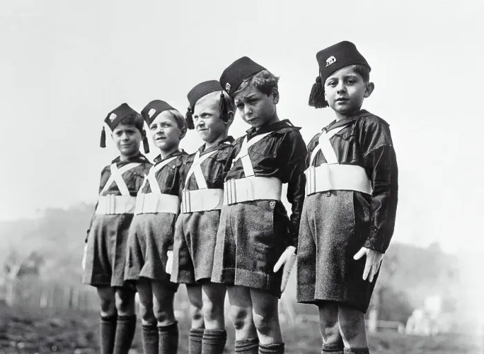 Framed Print : Boys in Military Costumes