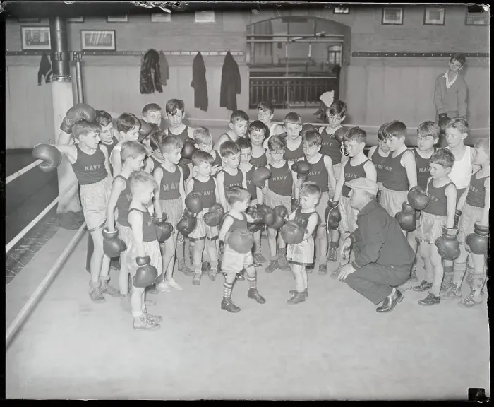 Framed Print : Boys of Navy Officers Receiving Award in Boxing Class Framed Print : Boys of Navy Officers Receiving Award in Boxing Class