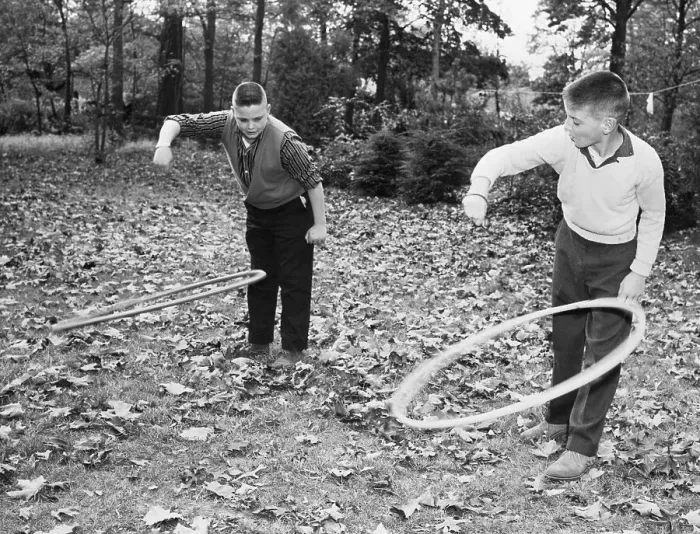 Framed Print : Boys Play With Hula-Lariat';Hoop W / Rope Framed Print : Boys Play With Hula-Lariat';Hoop W / Rope