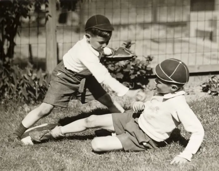 Framed Print : Boys playing baseball