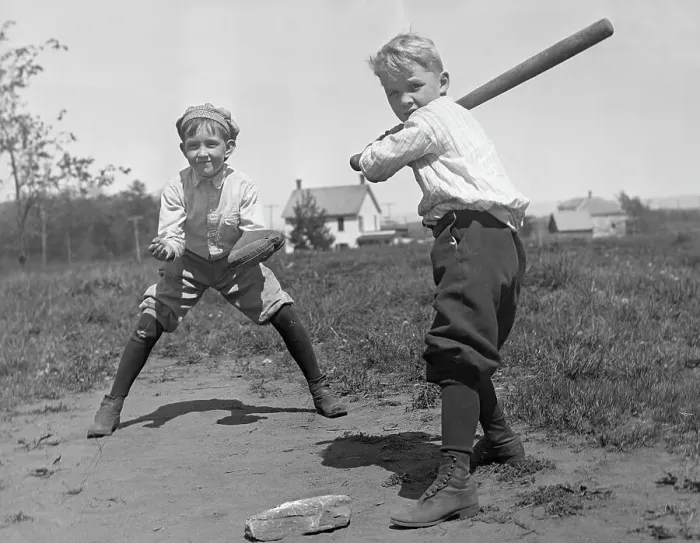Framed Print : Two Boys Playing Baseball Framed Print : Two Boys Playing Baseball