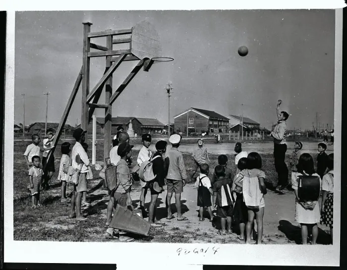 Framed Print : Boys Playing Basketball Outside