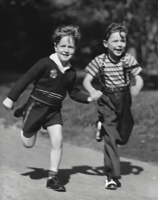 Framed Print : Two boys running Framed Print : Two boys running