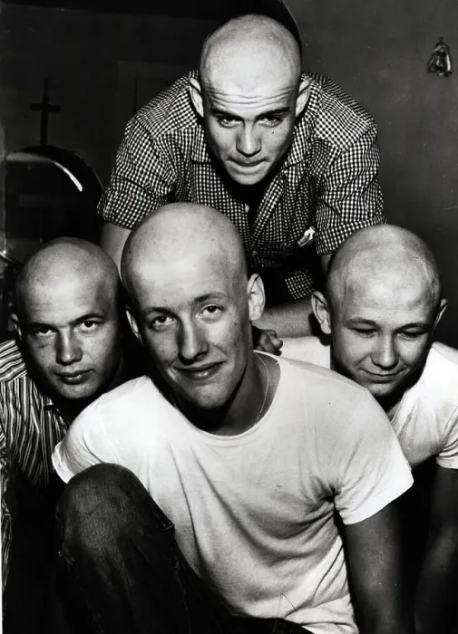 Framed Print : Boys Shave Heads to Form Yul Brynner Fan Club Framed Print : Boys Shave Heads to Form Yul Brynner Fan Club
