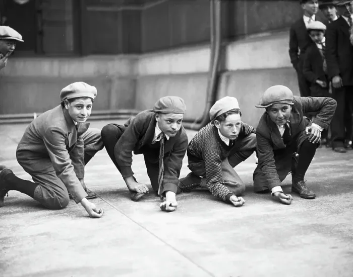 Framed Print : Boys Shooting Marbles