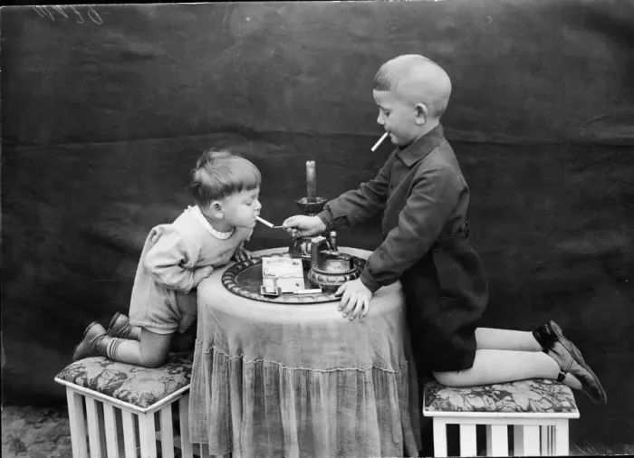 Framed Print : Two Boys Smoking Framed Print : Two Boys Smoking