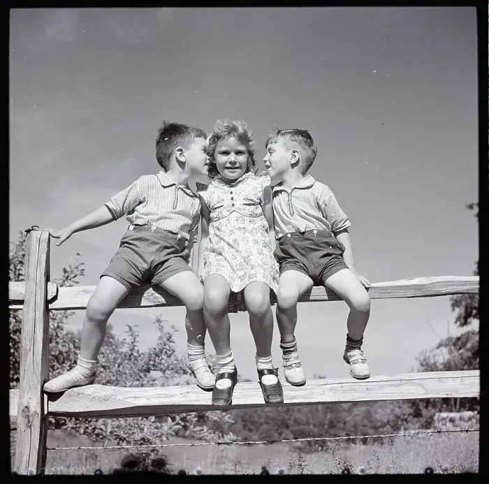 Framed Print : Boys Vying for Girl's Attention Framed Print : Boys Vying for Girl's Attention