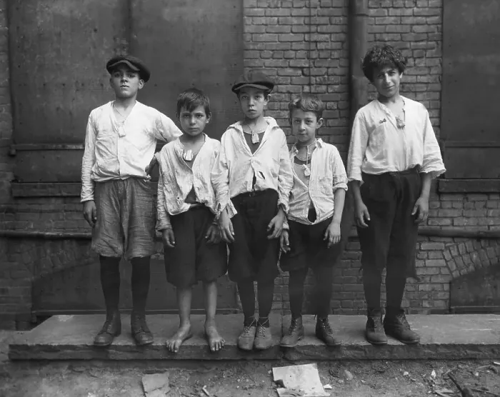 Framed Print : Boys Wearing Bags of Camphor Around Necks Framed Print : Boys Wearing Bags of Camphor Around Necks