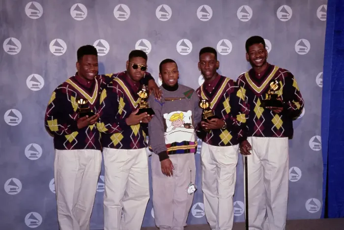 Framed Print : Boyz II Men And Michael Bivins During 34th Annual Grammy Awards Framed Print : Boyz II Men And Michael Bivins During 34th Annual Grammy Awards