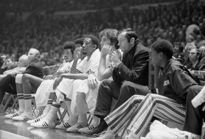 Framed Print : Bill Bradley Sitting on Sidelines Framed Print : Bill Bradley Sitting on Sidelines