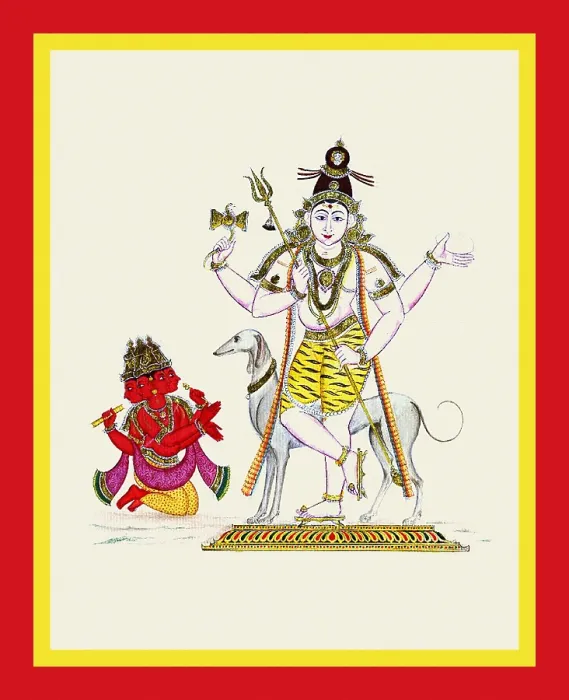 Framed Print : Brahmā kneels in front of Bhairava Framed Print : Brahmā kneels in front of Bhairava
