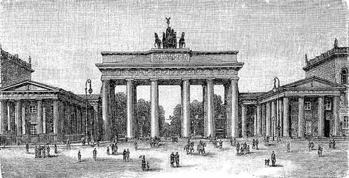Framed Print : Brandenburg Gate around 1881, Berlin, Germany Framed Print : Brandenburg Gate around 1881, Berlin, Germany