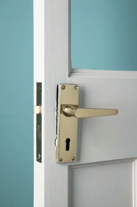 Framed Print : Brass handle on door Framed Print : Brass handle on door
