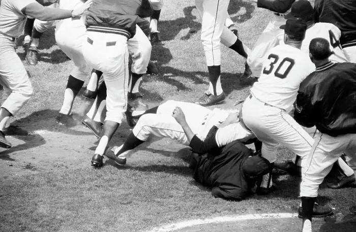 Framed Print : Brawl Between Giants and Dodgers Framed Print : Brawl Between Giants and Dodgers