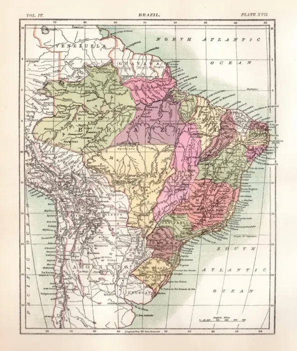 Framed Print : Brazil engraving 1877 Framed Print : Brazil engraving 1877