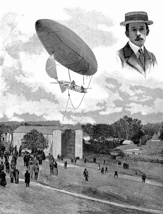 Framed Print : Brazilian aviator Alberto Santos-Dumont and his airship, Aero Park, Paris, France, 1901 Framed Print : Brazilian aviator Alberto Santos-Dumont and his airship, Aero Park, Paris, France, 1901