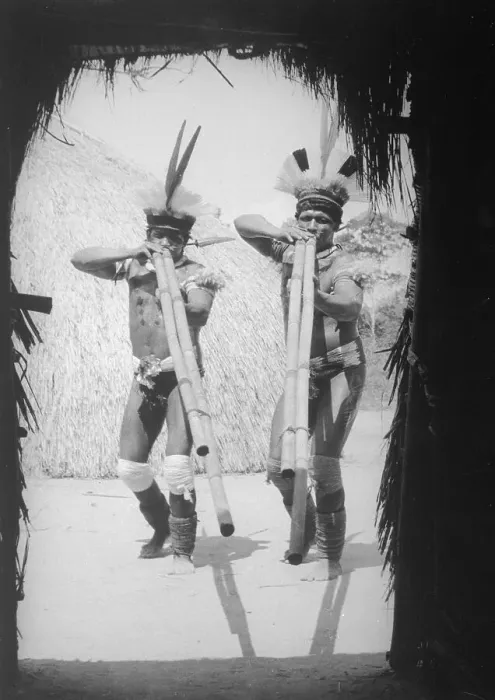 Framed Print : Brazilian Indians Playing Flutes Framed Print : Brazilian Indians Playing Flutes