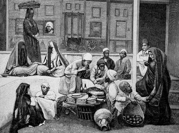 Framed Print : Bread merchant in in Jeddah, Jeddah, Jiddah, Saudi Arabia, stall selling fresh flat breads, 1899, Historic, digitally restored reproduction of an 18th century original, exact original date unknown Framed Print : Bread merchant in in Jeddah, Jeddah, Jiddah, Saudi Arabia, stall selling fresh flat breads, 1899, Historic, digitally restored reproduction of an 18th century original, exact original date unknown