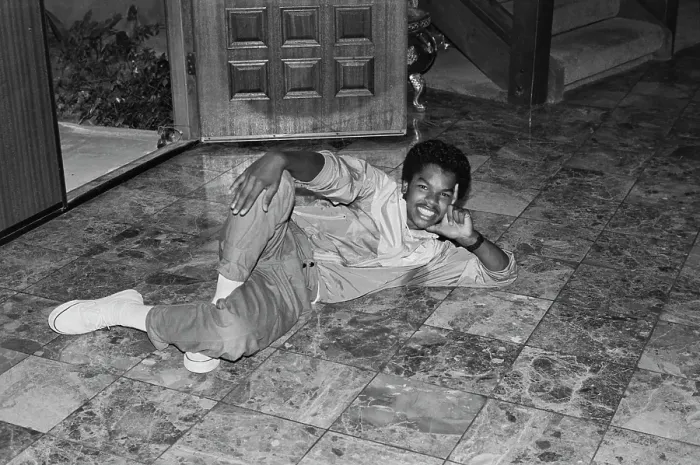 Framed Print : Breakin. A breakdancer reclining on a marble-effect tiled floor, United States, circa 1985 Framed Print : Breakin. A breakdancer reclining on a marble-effect tiled floor, United States, circa 1985