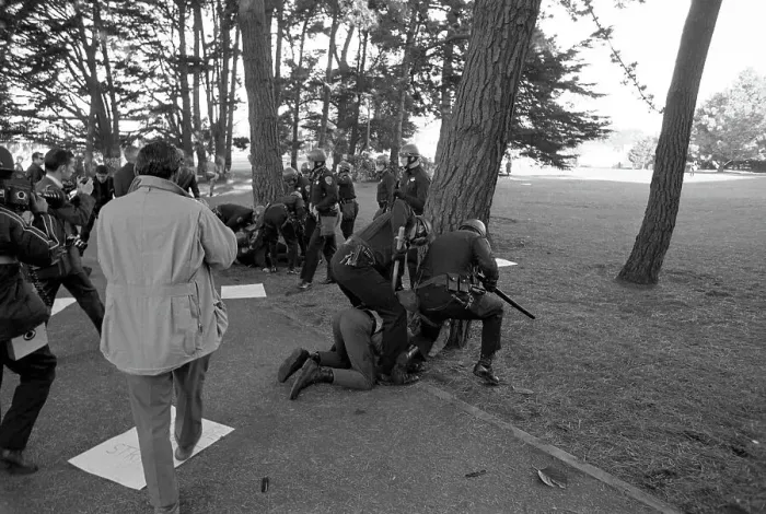 Framed Print : Breaking Up a Demonstration Framed Print : Breaking Up a Demonstration