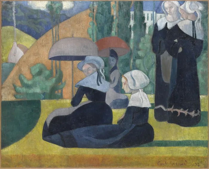Framed Print : Breton Women With Umbrellas Framed Print : Breton Women With Umbrellas