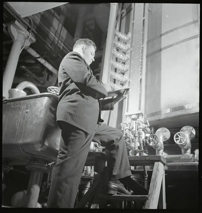Framed Print : Brewmaster Alfred W. Bowman Checking Tanks Framed Print : Brewmaster Alfred W. Bowman Checking Tanks