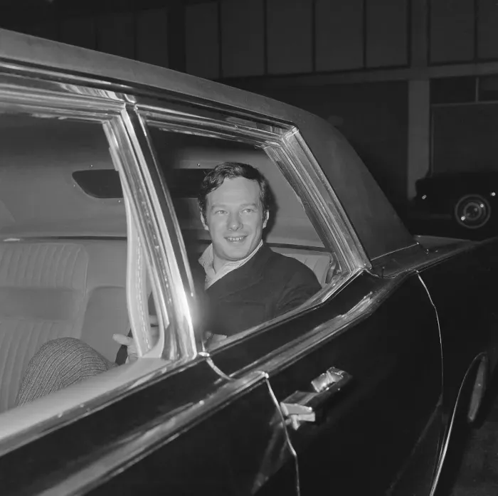 Framed Print : Brian Epstein Riding in Car Framed Print : Brian Epstein Riding in Car