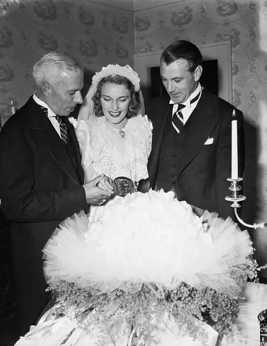 Framed Print : Bride & Groom Cut Cake; Gary Cooper