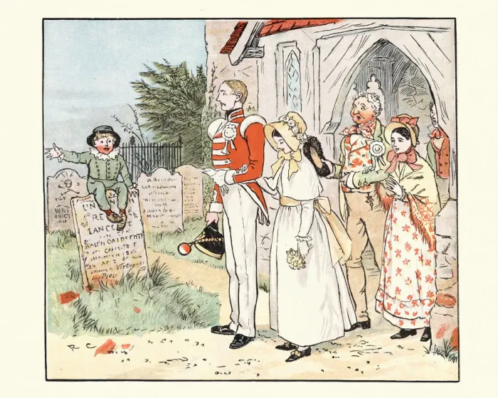 Framed Print : Bride and groom leaving Victorian church wedding Framed Print : Bride and groom leaving Victorian church wedding