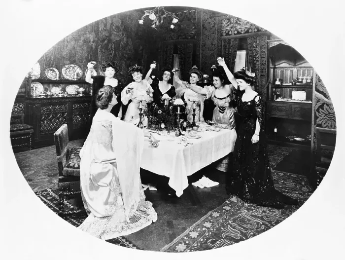 Framed Print : Six Bridesmaids Make Toast At Dinner Framed Print : Six Bridesmaids Make Toast At Dinner