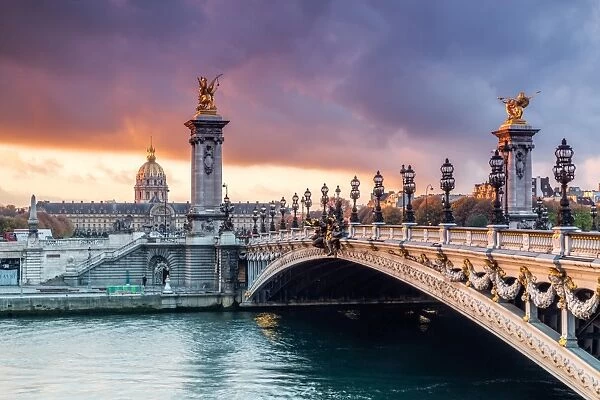 Bridge Alexandre III on the river Seine, Paris