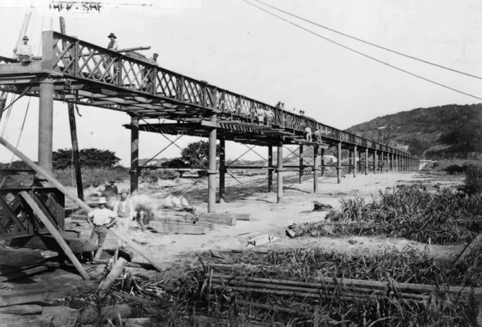 Framed Print : Bridge Building Framed Print : Bridge Building
