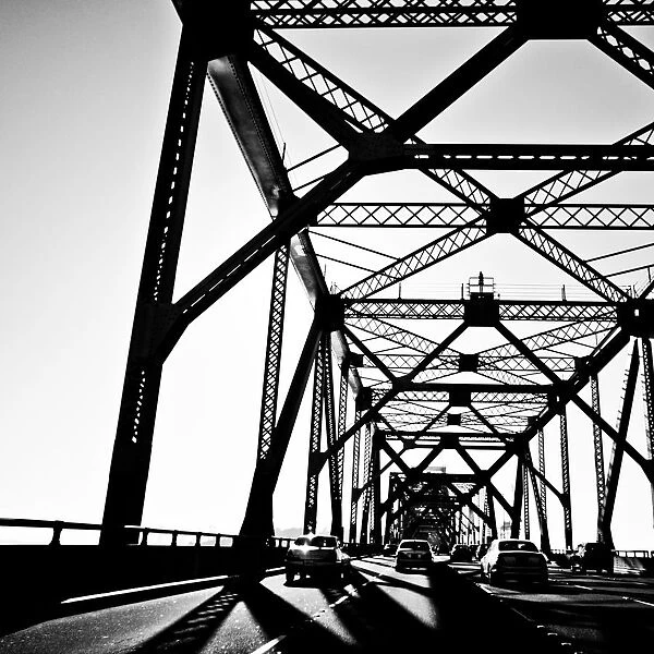 Bridge crossing. Metal bridge between Oakland and San Francisco