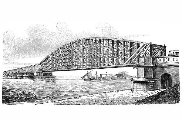 Bridge crossing river Lek