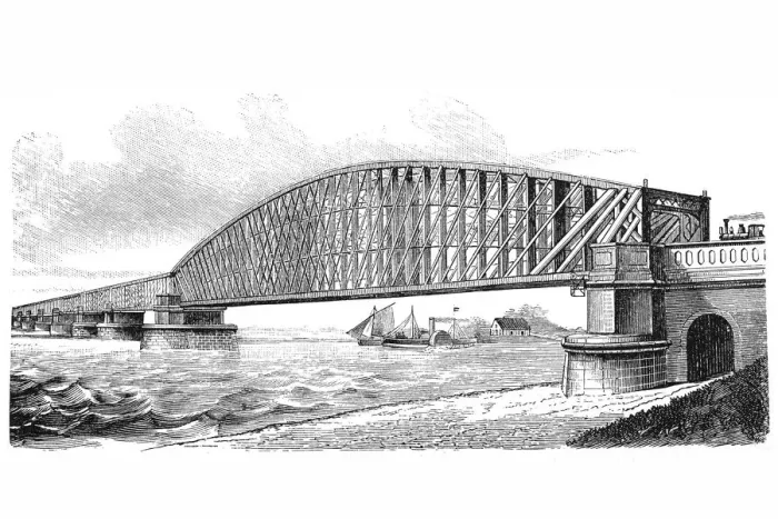 Framed Print : Bridge crossing river Lek Framed Print : Bridge crossing river Lek