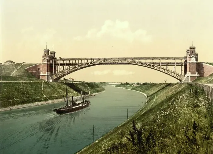 Framed Print : The bridge at Holtenau, Kiel, Schleswig-Holstein, Germany, Historic, Photochrome print from the 1890s Framed Print : The bridge at Holtenau, Kiel, Schleswig-Holstein, Germany, Historic, Photochrome print from the 1890s
