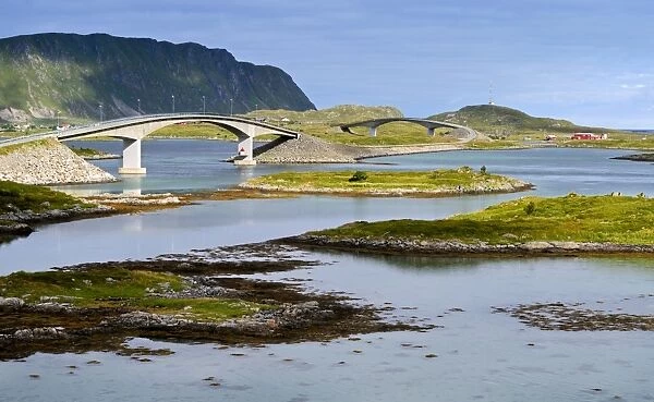 Bridge in the island world, Norway, Scandinavia, Europe