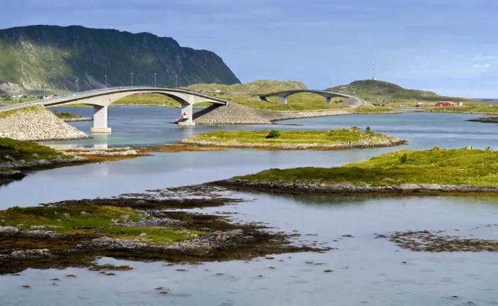 Framed Print : Bridge in the island world, Norway, Scandinavia, Europe Framed Print : Bridge in the island world, Norway, Scandinavia, Europe