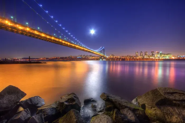 Framed Print : Bridge to moon