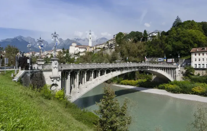 Framed Print : Bridge across the Piave river, Belluno, Italy, Europe Framed Print : Bridge across the Piave river, Belluno, Italy, Europe