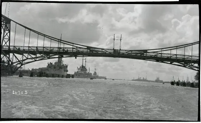 Framed Print : Bridge and Ship in Wilhemshaven Harbor Framed Print : Bridge and Ship in Wilhemshaven Harbor