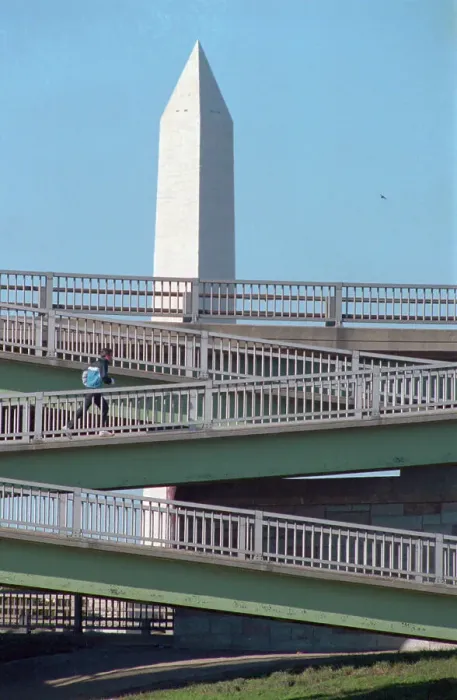Framed Print : Bridge and Washington Monument at an Angle Framed Print : Bridge and Washington Monument at an Angle
