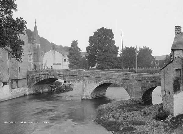 Bridgend. The New Bridge, Bridgend, Glamorgan, Wales, circa 1910